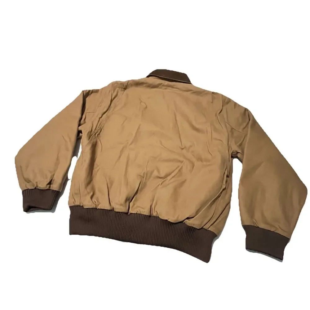 Tri Mountain Tan Canvas Detroit Corduroy Collar Removable Wool Liner Jacket- M